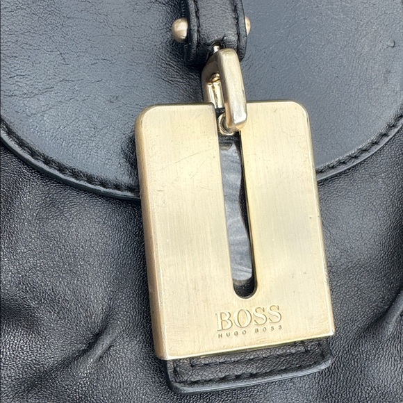 BOSS Black leather TOTE Hugo Boss purse - Picture 2 of 14